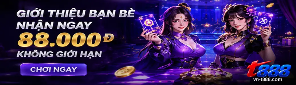 Hình ảnh banner khuyến mãi T888 Khuyến mãi hiển thị mã thưởng và phần thưởng tiền mặt
